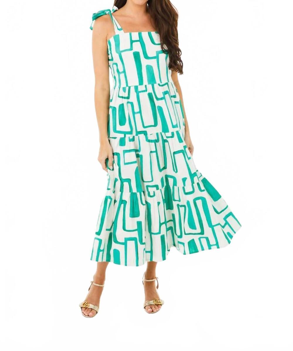 NEW HOLLY SHAE DESIGN graysen dress in jade geometric
